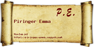 Piringer Emma névjegykártya